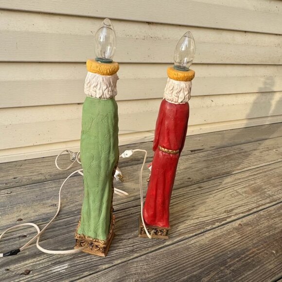 Vintage 2 K-Mart Resin Santa Candle Lamps Christmas Holiday Original Box 70s 80s - Picture 3 of 9